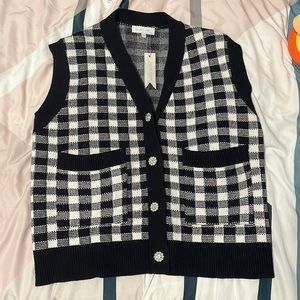NWT Black and White Sweater Vest